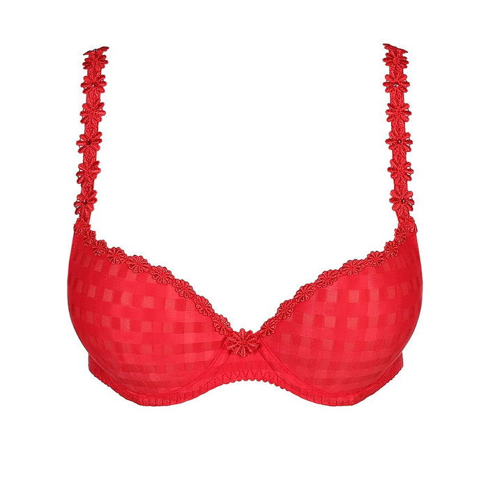 A great pushup bra from Marie Jo. With its famous checkered design, this Avero bra is loved the world over. A pushup bra that performs. Color Scarlett. Style 0200417.