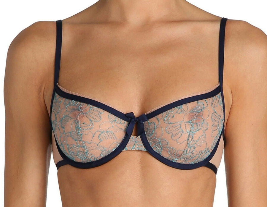 Marie Jo Azuma, a full cup bra with loads of style. Color Blue. Style 012-1580.