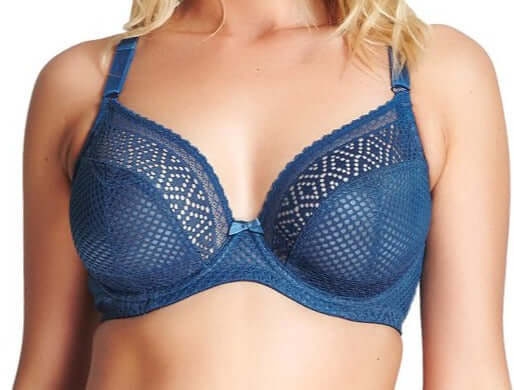 Cleo by Panache Atlanta, a great plunge bra with a racerback. Style 10006. Color Petrol