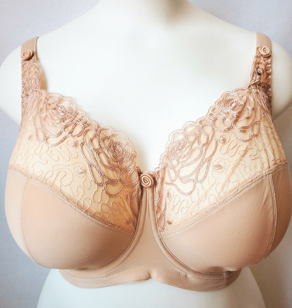 Panache Harmony, a full cup bra with a great design. UK Size. Color Beige. Style 4035.
