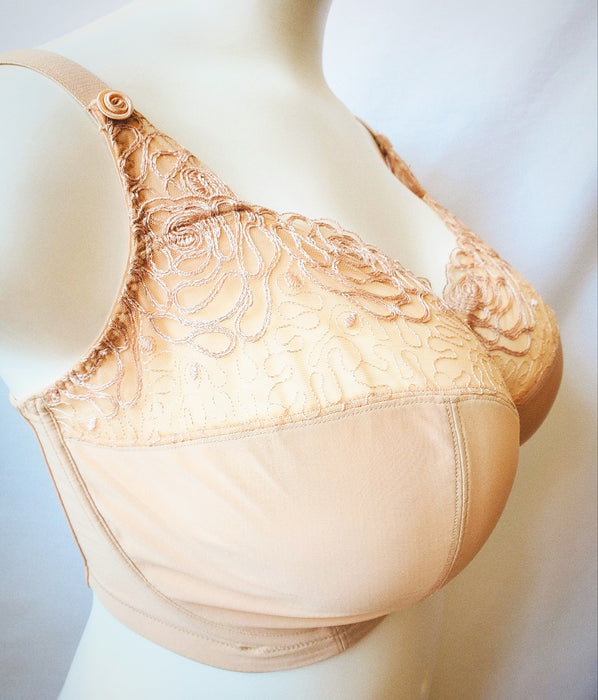 Panache Harmony, a full cup bra with a great design. UK Size. Color Beige. Style 4035.