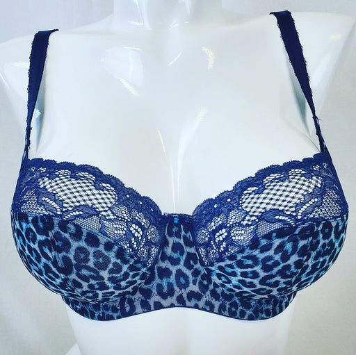 Panache Jasmine, a great balconette bra with wonderful lace on the top part of the cups. On sale. Color Animal Navy. Style 6951.