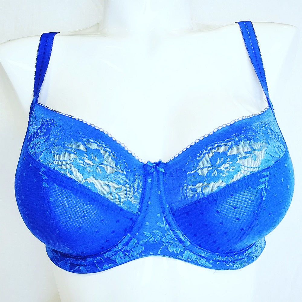 Panache Olivia, a multi-part balconette bra in a fashion color Cobalt and at a sale price. Style 7751.