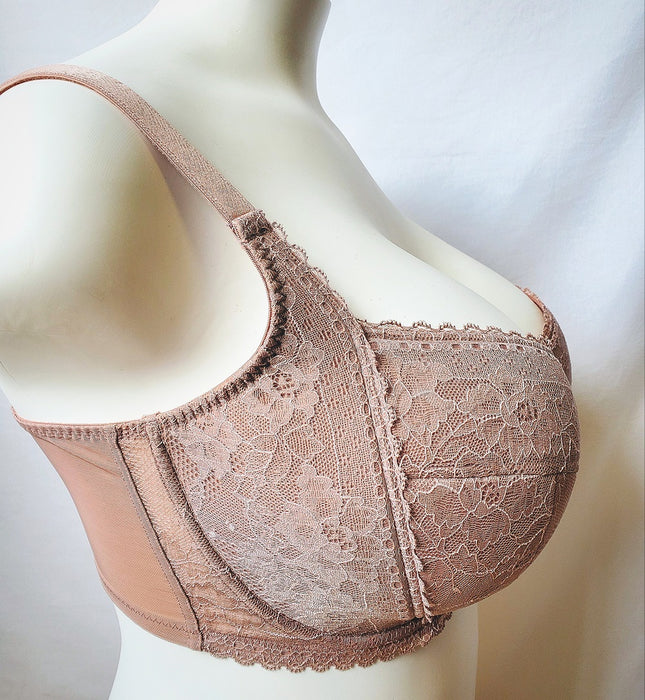 Panache Petra, a molded balconette bra, a plus size bra. Color Cappuccino. Style 9481.