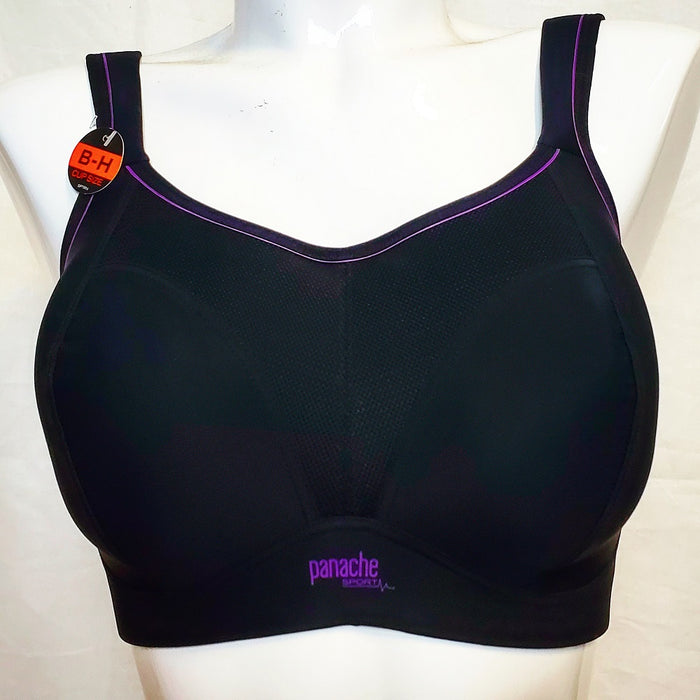 Panache on sale, this wireless high impact sports bra is a long time best seller. Color black. Style 7341.