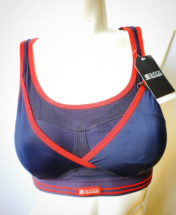 Shock Absorber Ultimate Gym, this sports bra reduces bounce, prevents chafing and is breathable. UK Size. Style S002Z. Color Black Red.