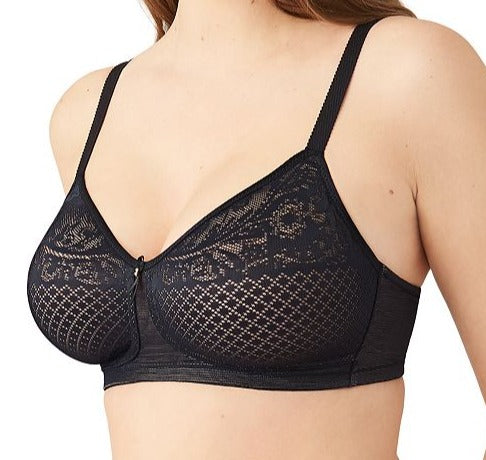 Wacoal Visual Effects, a wireless minimizer bra that will reduce your bustline by up to 1". Color Black. Style 852210.