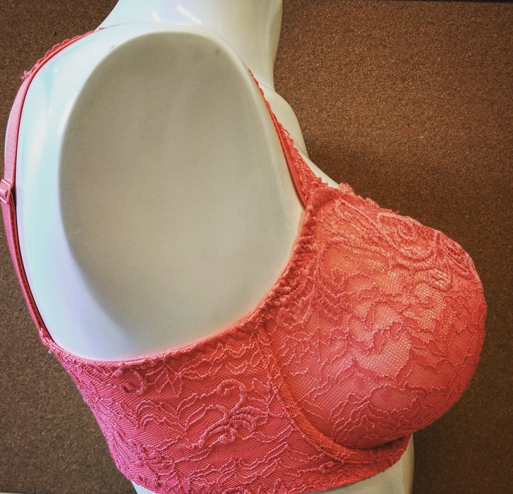 Celeste, by Simone Perele, a demi full cup bra with all over sheer lace, the cups are lined with mesh for added support. Style 12M334. 