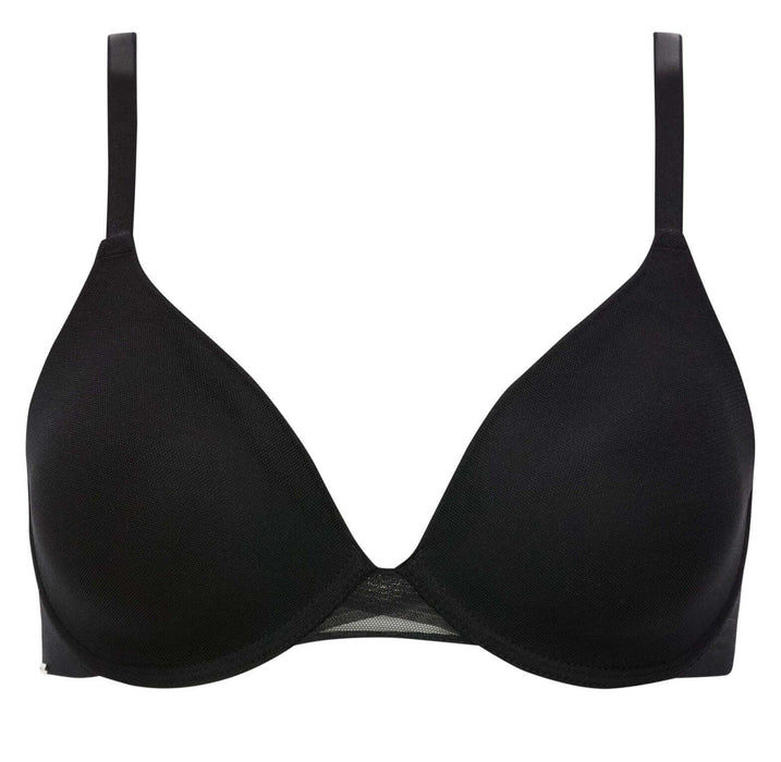 Chantelle C Smooth, a plunge, full coverage, Tshirt bra. Color Black. Style 2906.