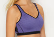 Wacoal sports bra on sale for high impact activities, with encapsulated cups to minimize bounce. Color Violet Indigo. Style 855229.