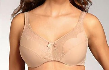 Simone by Simone Perele, a minimizer bra with full coverage cups with angled seaming creates a rounded shape. Ideal for the full bust. Style 13T381.