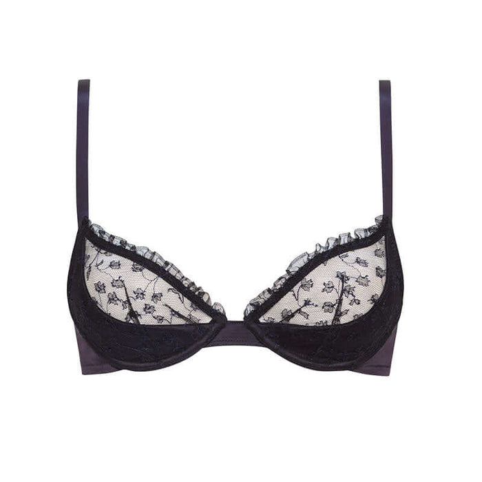 Chantal Thomass brings you a demi, black, classic bra called Volage. Style  T08020.