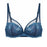 Simone Perele Wish, a full cup plunge bra. Incredible design and support. On sale. Color Petrol Blue. Style 12B319.
